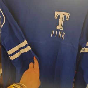 PINK LONG SLEEVE TEXAS RANGERS SHIRT